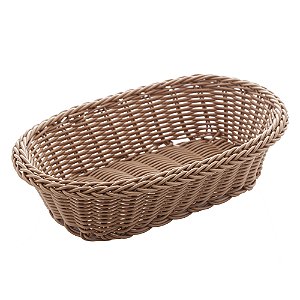 Cesta Oval de Rattan Sintético 24cm x 17cm x 7cm