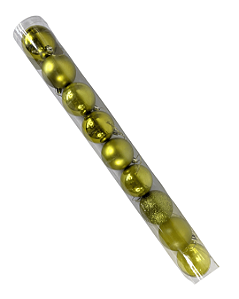 BOLA TUBO C/9 UND (VERDE) 6cm