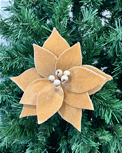 H.BICO DE PAPAGAIO NATAL AVELUDADO (BEGE) 15cm 20d