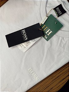 Camiseta HUGO BOSS Basic Branco Logo Emborrachado Branco