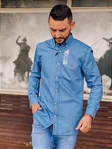 Camisa Ralph Lauren Masculina Jeans Claro Pony Colorido