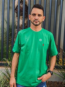 Camiseta Ralph Lauren Masculina Custom Slim Fit Verde Seleção Pony Vermelho