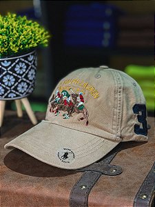 Boné Ralph Lauren Polo Players N°3 Marrom Claro