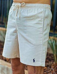 Shorts Ralph Lauren Linho Areia Pony Azul Noite