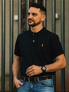 Camisa Polo Ralph Lauren Masculina Custom Fit Preta Pony Colorido