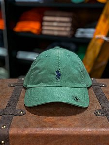 Boné Ralph Lauren Classic Verde Esmeralda Pony Azul Bic