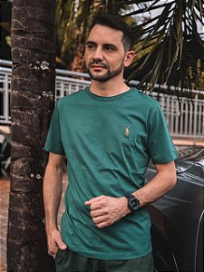 Camiseta Ralph Lauren Masculina Custom Slim Fit Verde Pony Colorido