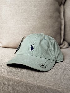 Boné Ralph Lauren Classic Verde Relva Pony Azul Bic