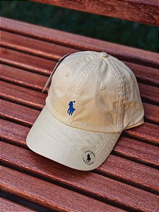 Boné Ralph Lauren Classic Amarelo Pastel Pony Azul Celeste