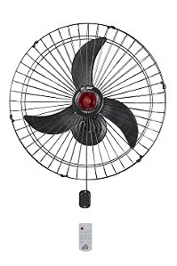 Ventilador de 70cm de Parede Preto Bivolt c/ Controle Remoto