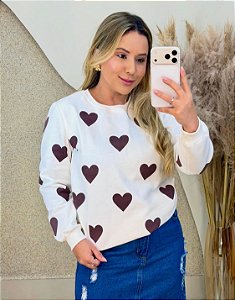 Blusa Moleton Coração