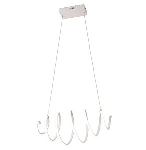 Pendente Neón LED integrado espiral cromado 45w 4000k