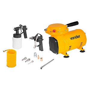 Motocompressor de Ar Direto 1/2HP Bivolt com Kit para Pintura Vonder