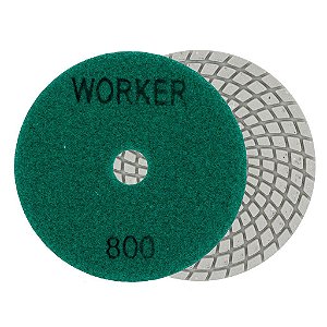 Disco de Lixa Diamantada Brilho D'água 4'' 100mm Grão 800 Worker 6296