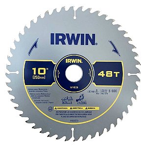 Disco Lâmina de Serra Circular para Madeira 10 Polegadas 250mm x 30mm x 48 Dentes Irwin IW14306