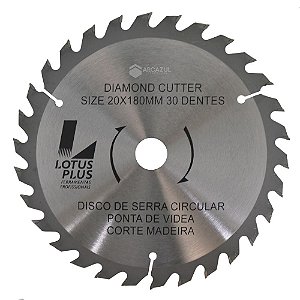 Disco Lâmina de Serra Circular Videa para Madeira 7 Polegadas 180mm x 20mm 30 Dentes Lotus 5824