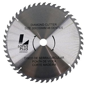 Disco Lâmina de Serra Circular para Madeira 14 Polegadas 350mm x 30mm x 48 Dentes Lotus 5828