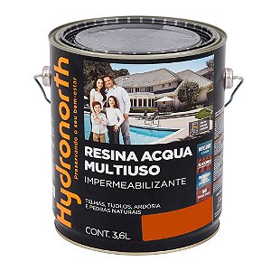 Resina Acqua Multiuso Impermeabilizante 3,6L Hydronorth Telha Cerâmica