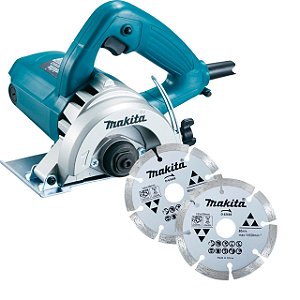 Serra Mármore 110mm 1300W 127V com 2 Discos Diamantados Makita 4100NH3ZX2