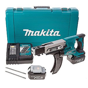 Parafusadeira de Auto - Alimentação 18V 2 Baterias 3.0 Ah Bivolt + Maleta Makita DFR550RFE