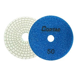 Disco Diamantado Polimento Brilho D'água com Velcro Grão 50 x 100mm Cortag 62145
