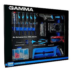 Kit de Ferramentas Manuais com 299 peças Gamma G19565AC