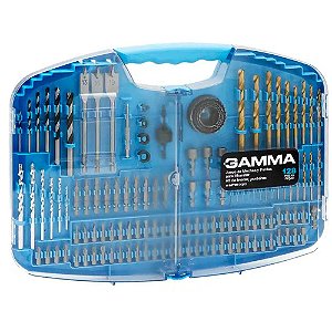 Kit de Brocas Ponteiras e Serras Copo com 128 peças Gamma G19517AC