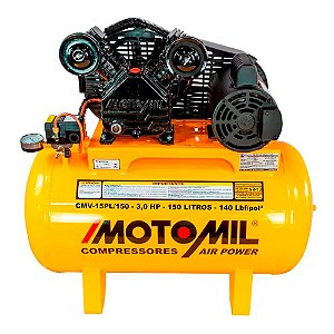Compressor Air Power 15 Pés 3HP 150L Mono 110/220V Motomil CMV-15PL/150