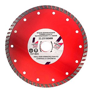 Disco de Corte Diamantado Turbo Cerâmica e Concreto 7 Polegadas 180mm x 22,22mm Lotus 8655