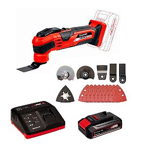 Multi Ferramenta Oscilante à Bateria 18V + 15 Acessórios + Kit Inicial de Bateria 2.5Ah com Carregador Einhell Varrito