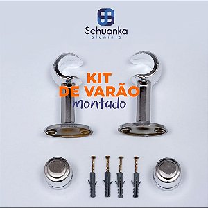 Suporte para Varão Simples 2 Peças 19mm Cromado Schuanka