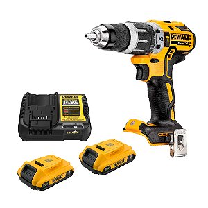 Kit Parafusadeira/Furadeira de Impacto 20V Xr 65Nm Brushless 2 Baterias 2Ah Carregador Bivolt DeWalt DCD796