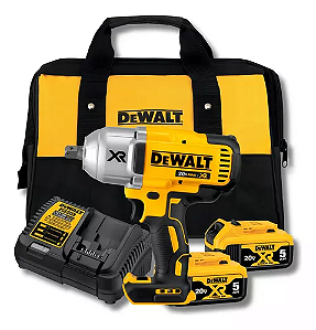 Kit Chave de Impacto 1/2'' 20V Max Xr 950Nm Brushless 2 Baterias 5Ah Carregador Bivolt Dewalt DCF899