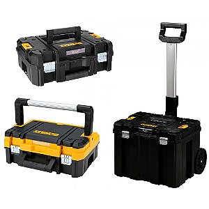 Kit Carrinho Profundo com Rodas + 2 Caixas Organizadoras de Ferramentas Tstak DeWalt