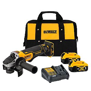 Kit Esmerilhadeira 20V Max* 2 Baterias 5Ah Brushless Carregador Bolsa Dewalt DCG413