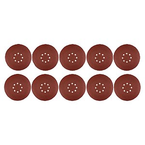 Disco de Lixa Velcro 8 Furos 9" 230mm Grão 220 com 10 Unidades Lotus 2953