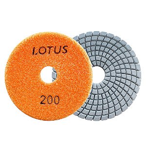Disco Diamantado Polimento Brilho D'água com Velcro Grão 200 x 100mm Lotus 2319