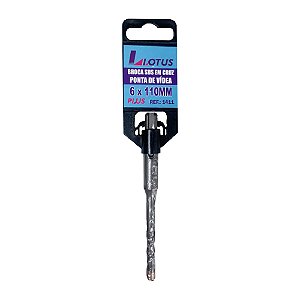 Broca para Concreto Sds Plus Vídea Cruzada 6mm x 110mm Lotus 1411