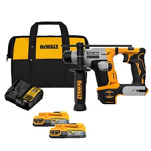 Kit Martelete Perfurador Sds Plus 20V 1,4J Atomic Brushless 2 Baterias Powerstack Bolsa Dewalt DCH172