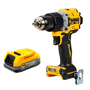 Parafusadeira/Furadeira de Impacto 1/2" Compacta 20V Xr 90Nm Bruslhess DeWalt + Bateria Powerstack 5Ah DCD805