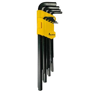 Jogo de Chave Allen Longa Preta 9 Peças 1,5mm a 10mm Lotus 2309