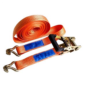 Cinta com Catraca para Amarração de Cargas 9 Metros x 50mm 5 Toneladas Mave Laranja