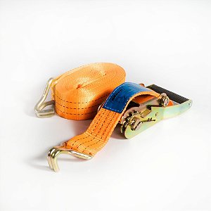 Cinta com Catraca para Amarração de Cargas 9 Metros x 50mm 3 Toneladas Mave Laranja