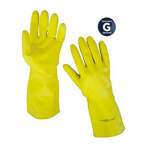 Par de Luva Latex Plus Multiuso Tamanho Grande Amarelo Atlas