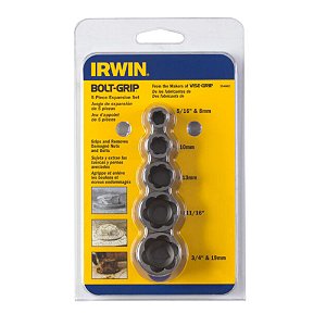Jogo Extrator Saca Parafuso e Porca 5 Peças Bolt-Grip™ Irwin