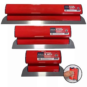 Kit 3 Desempenadeiras de Inox para Massa Corrida 25cm 40cm e 60cm Berox Atlas Nivelopro