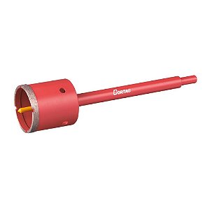 Serra Copo Diamantada para Alvenaria 55mm com Haste e Pino Guia Cortag