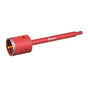 Serra Copo Diamantada para Alvenaria 50mm com Haste e Pino Guia Cortag