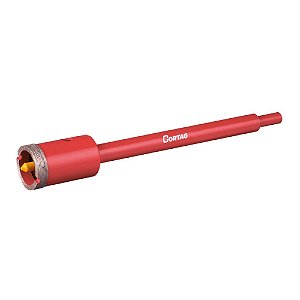 Serra Copo Diamantada para Alvenaria 35mm com Haste e Pino Guia Cortag