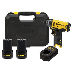 Parafusadeira de Impacto 1/4" com 2 Baterias 12V 2Ah 110Nm com Maleta Stanley SCI10D2K-BR